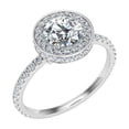 thumbnail image 2 of Dash Jewel Round Cut Engagement Ring - 1.7 Ct Lab-Created Simulated Diamond with Double Halo Design Rings - 14K White Gold Plated Prong Setting for Women's - 25th Anniversary Gifts, 2 of 6