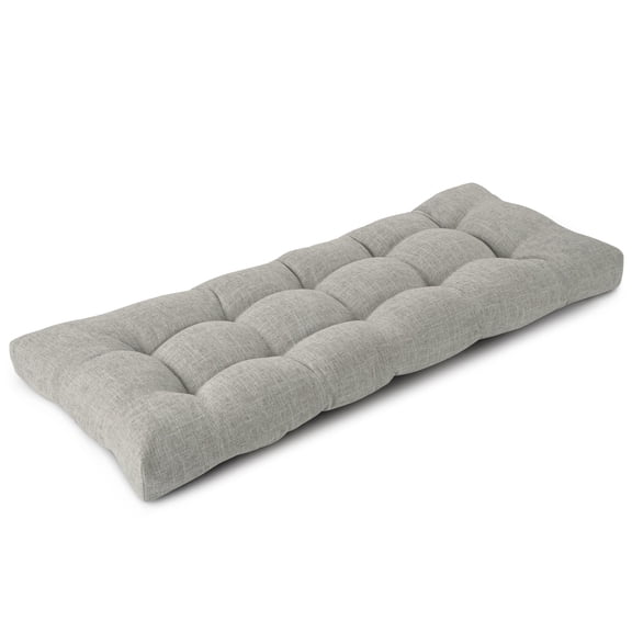 Light Grey Tufted Bench Cushion for Indoor Furniture - Soft Seat Pad for