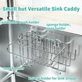 thumbnail image 4 of HapiRm Sink Caddy Sponge Holder for Kitchen Sink, 4 in 1 Sponge Holder + Brush Holder + Dish Cloth Hanger + Sink Stopper Holder, SUS304 Stainless Steel, 2 Installation Ways, No Drilling, Upgrade, 4 of 7