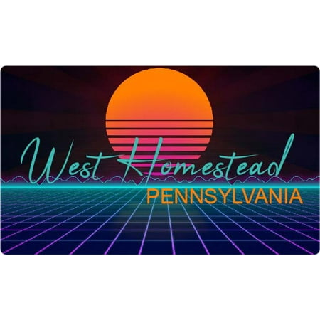 

West Homestead Pennsylvania 4 X 2.25-Inch Fridge Magnet Retro Neon Design
