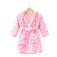 thumbnail image 2 of Godderr Kids Toddler Boys Girls Bathrobe Plush Robe Kids Fleece Robes Winter Warm Hooded Robe Baby Print Night-Robe for 1-10Y, 2 of 7