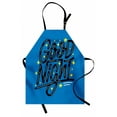 thumbnail image 1 of Sleep Apron, Night Lettering with Stars on Blue Toned Background Hand Drawn Design, Unisex Kitchen Bib with Adjustable Neck for Cooking Gardening, Adult Size, Blue Black and Yellow, by Ambesonne, 1 of 4