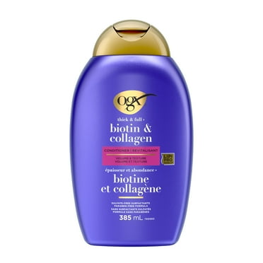 OGX Thick & Full + Biotin & Collagen Volumizing Conditioner, Nutrient-Infused Conditioner with Vitamin B7 Biotin Gives Hair Volume & Body for 72+ Hours, Sulfate-Free Surfactants
