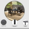 thumbnail image 4 of LeisureMod Chelsea 48" Round Black Aluminum Outdoor Patio Dining Table – Modern 4-Seater for Backyard or Deck, 4 of 8