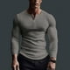 thumbnail image 1 of pstuiky camisa de manga larga para hombre, Suéter tipo jersey con cuello alto, elástico, color liso, manga larga, cuello redondo, blusas y camisas camisetas de hombre m, 1 of 6