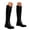 2Black, variant on Women's Knee High Riding Boots Round Toe Low Heel Fashion Narrow Calf Pull on Mid Calf Motorcycle Boots for Outdoor