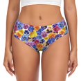 thumbnail image 1 of Fotbe The Garden Tricolor Pansy Flower Calzones Estampados para Mujer – Ropa Interior de Algodón, Cómoda, Suave y Elástica-X-Small, 1 of 6