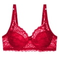 thumbnail image 5 of XFeng Women Floral Lace Underwire Bra, V Neck Adjustable Thin Straps Support Comfort Bra, 5 of 5