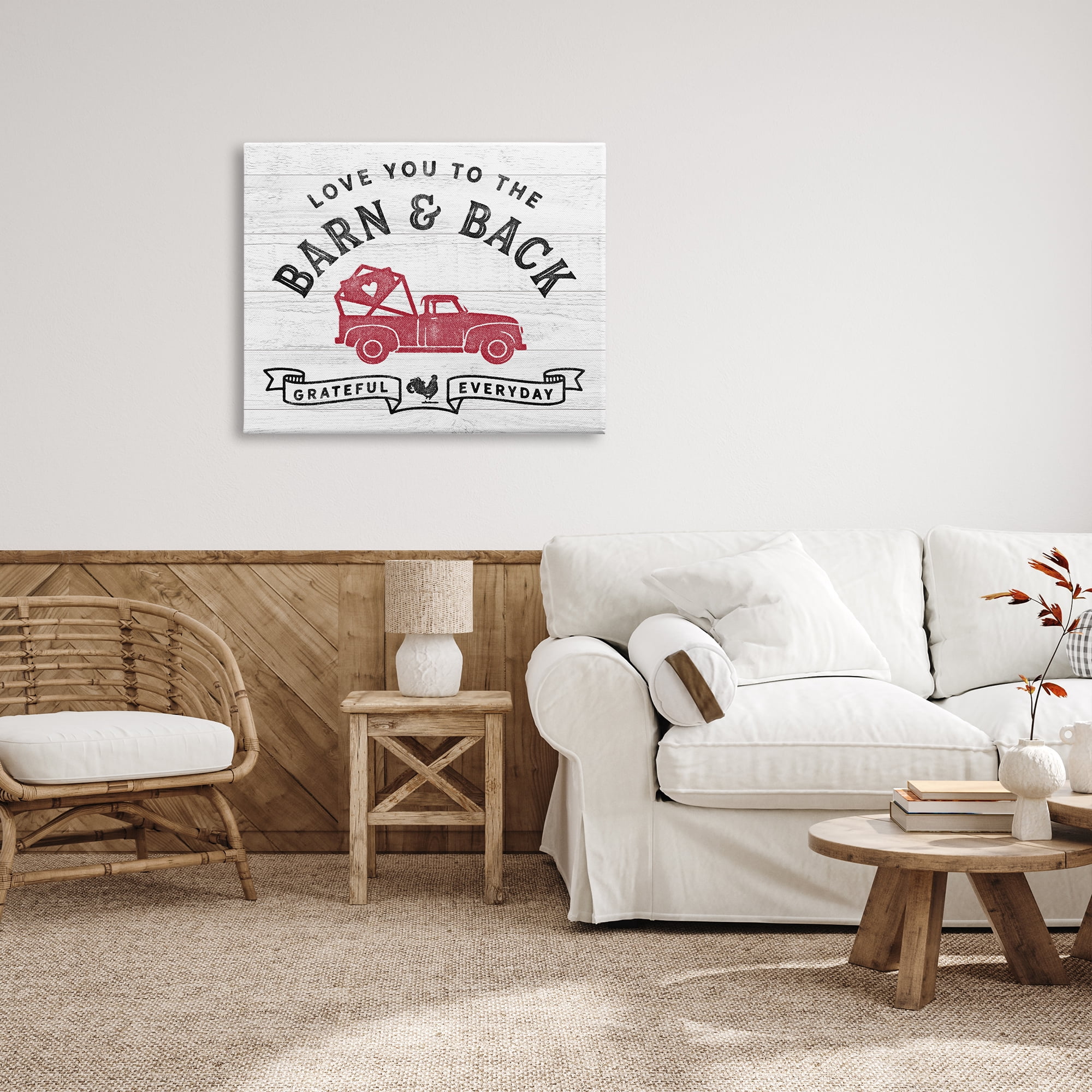 Stupell Industries Farmhouse Love You Phrase Inspirational Painting Gallery Wrapped Canvas Print Wall Art, 40 x 30