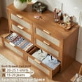 thumbnail image 4 of LEYAOYAO 3 Pcs Bohemian Bedroom Furniture Set, Bedroom Set with 48"W Dresser, 2 Drawer Nightstands with Shelf, Coastal Farmhouse Style, 4 of 9