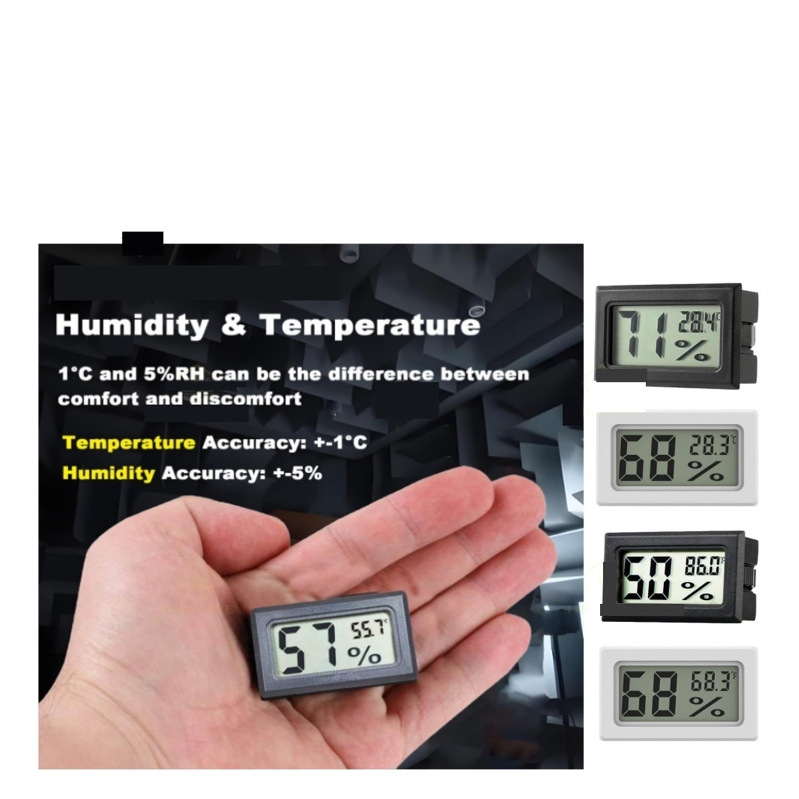Mini LCD Digital Thermometer Hygrometer Fahrenheit Degree Temperature Humidity Meter Indoor ,Simple Operation