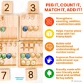 thumbnail image 3 of LITTLE BUD KIDS Counting Pegs Ten Frame Math Game - Number Peg Boards with Addition & Subtraction Flash Cards, A Number Learning Resources, 3 of 9