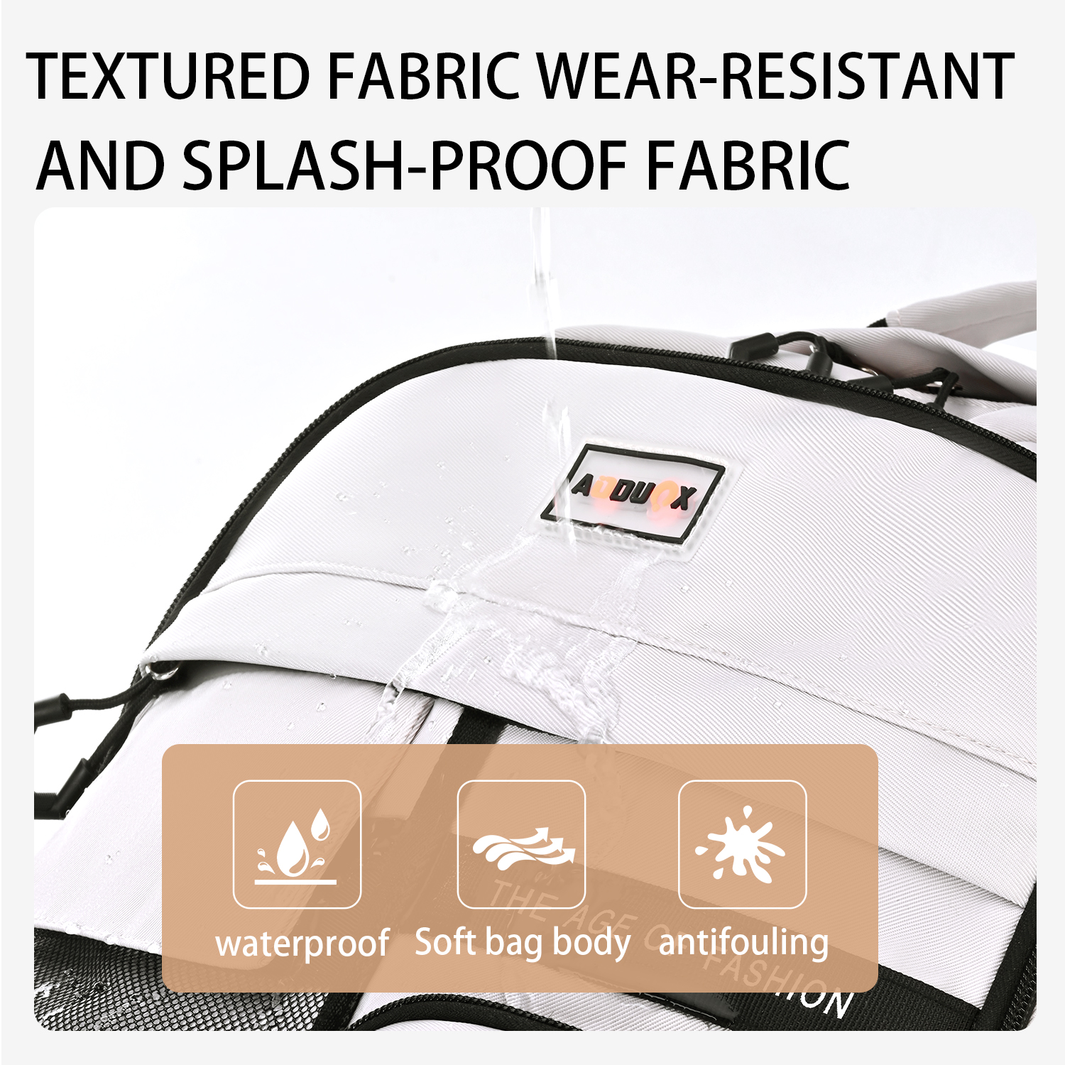 Mochila Escolar para Laptop de 15.6", Bolso Impermeable de Moda para Niños Niñas Mujeres Hombres Adolescentes, Secundaria / Preparatoria / Universidad, Blanco Roto 8