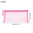 thumbnail image 2 of Malla Cremallera Bolsas, A6 Nylon Cremallera Bolsa Lápices Estuche Almacenamiento Bolsillos para Viajes Oficina Accesorio, Rosa Paquete de 6, 2 of 5