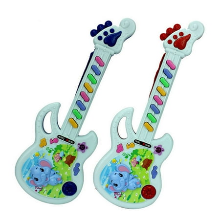 Birthday Gifts Button - Unisex Toy Guitar Electric Button Music Children Musical Instruments Educational Toy Birthday Gift for Kids Toddler Baby Infant, Random Color