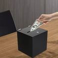 thumbnail image 3 of Acrylic Donation Box, Suggestion Box with Lock, Money Storage Container Black, 3 of 15