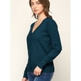 thumbnail image 4 of Made by Johnny Women's Keep It Classic V Neck Cardigan S TEAL, 4 of 6