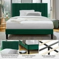 thumbnail image 5 of Sutaifuri Queen Size Velvet Upholstered Bed Frame with Tufted Headboard Platform Bed, 5 of 8