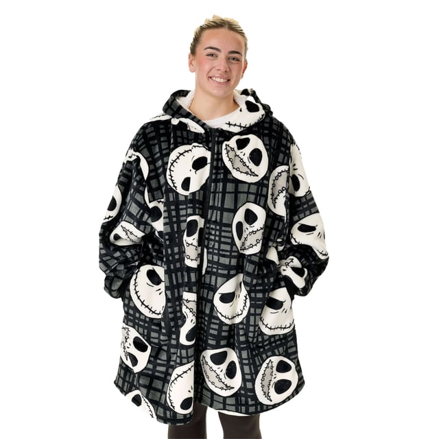 The Nightmare Before Christmas Chandail à Capuchon Couverture pour Adulte Jack Skellington