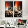 thumbnail image 1 of Designart "Rainbow Monochrome happiness Landscape" Rainbow Framed Wall Art Set Of 2 - Grey Landscapes Frame Gallery Set For Office Decor, 1 of 6