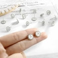 thumbnail image 4 of IEFSHINY Initial Earrings for Women, S925 Sterling Silver Post White GoLd Plated Cute Earrings Hypoallergenic Disc Stud Earrings for Women, 4 of 6