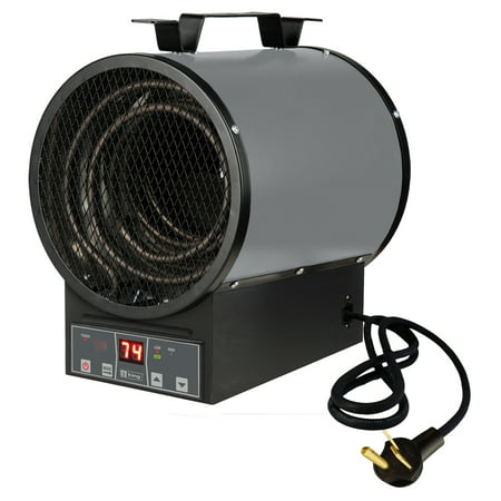 King Electric 240 Volt 4800 Watt Portable Garage Heater With Electronic Control Remote and Bracket, Gray and