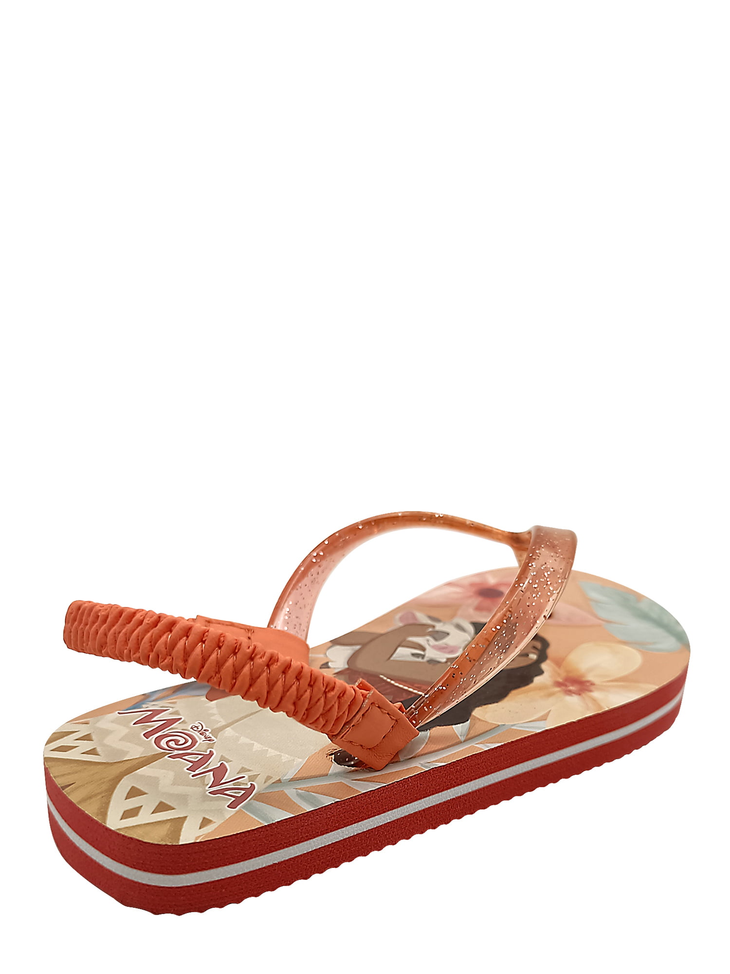 Details about   Moana Flip Flops For Kids  7/8 Size With Sling  Back 