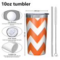 thumbnail image 4 of Orange Modern Art Geometric 10oz Tumblers Stainless Steel Tumbler with Lid and Straw,Vacuum Insulated Double Wall Travel Tumbler Cups with Cleaning Brush for Coffee, Tea, 4 of 4