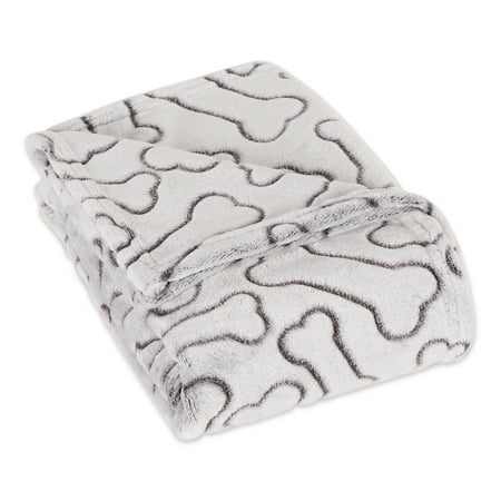 Bone Dry Embossed Bone Pet Blanket 36x48 Black