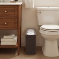 thumbnail image 4 of Toilet Paper Storage with Lid, Slim Bathroom Basket Holds 12 Regular or 9 Mega Rolls, RV-Friendly Tissue Holder, Brown, 4 of 6
