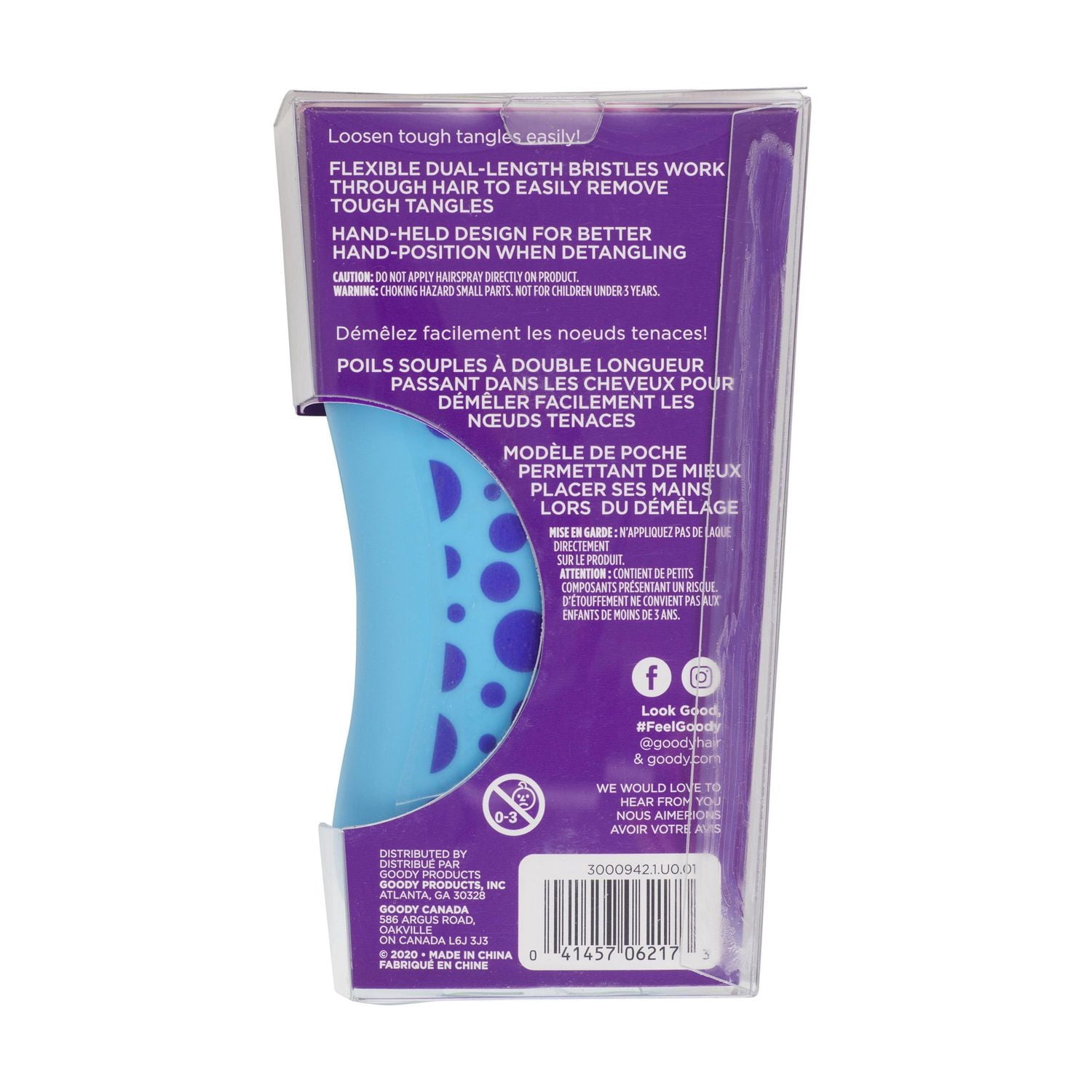 Goody Tangle Fix Detangling Hair Brush, Assorted Designs, 1 Ct