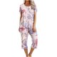 thumbnail image 1 of Conjunto de Verano para las Mujeres Impreso Cuello Redondo sin Mangas Y Pantalones, Casual Dos Piezas para las Mujeres, 1 of 7