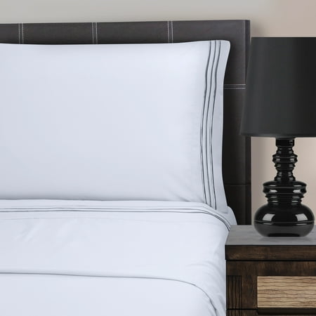 - Superior Light Weight and Super Soft Brushed Microfiber, Wrinkle Resistant Sheet Set with 3-Line Embroidery