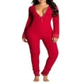 thumbnail image 2 of Pyjama à Rabat pour Femmes Boutonné devant Combinaison Adulte une Pièce Vêtements de Nuit, 2 of 3