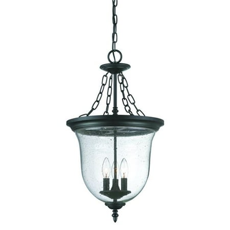 

HomeRoots 398030 25.38 x 14.25 x 14.25 in. Belle 3-Light Matte black Hanging Light