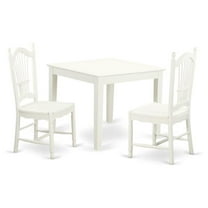 East West Furniture Oxford 3-piece Traditional Wood Dining Set in Linen White