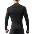thumbnail image 4 of MAWCLOS Mens Compression T Shirts Quick Dry Sport Shirt Crew Neck Baselayer Tops Comfy Running Long Sleeve Workout T-shirt Black M, 4 of 4