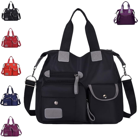 Large Capacity Waterproof Tote Bag for Women, Oxford Cloth Multi-Pocket Shoulder Handbag