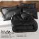 thumbnail image 3 of SONORO KATE Juego de Edredón Individual, Juegos de Cama de 5 Piezas para Todas las Estaciones, Cama en una Bolsa con Edredón Plisado - Sábana Plana y Sábana Ajustable - Fundas de Almohada y Fundas, Negro, 3 of 6