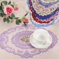 thumbnail image 4 of 12x16in Retro Lace Placemat Oval French Crochet Doilies Blue Gray, 4 of 7