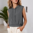 thumbnail image 2 of SONXAHE Cropped Cut Sleeveless Hoodie for Women Slim Fit Street Daily Tank Pullover, 2 of 7