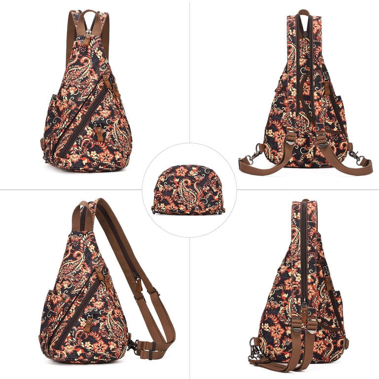 KL928 Floral Patterned Sling Bag KL928 Digital Floral Sling Backpack for Women Men Small  main image 4