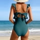 thumbnail image 5 of Trajes de Baño de Corte Alto para Mujeres de Color Sólido con Cojín de Pecho, sin Soporte de Acero Traje de Baño Dividido con Cordón Suelto, Cintura Alta, 5 of 7