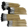 thumbnail image 2 of School Smart Interlocked Black Bristle Short Handle Paint Brush Set with Bucket, Assorted Size, Clear, Set of 72, 2 of 10