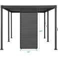 thumbnail image 6 of Mirador 10' 80/88S Outdoor Pergola Accessories Aluminum Fixed Shutter Wall, Charcoal (Pergola accessory), 6 of 9