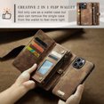 thumbnail image 4 of TECH CIRCLE for Apple iPhone 16 Plus Case,iPhone 16 Plus Wallet Case with Card Holder Kickstand Zipper Pocket Lanyard Strap Wristlet PU Leather Flip Case for iPhone 16 Plus 6.7" 2024,Coffee, 4 of 7