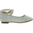 thumbnail image 2 of LJ-Adorababy Girls BA0040/41 Dress Flats with Ankle Strap Closure, Silver, 13, 2 of 4