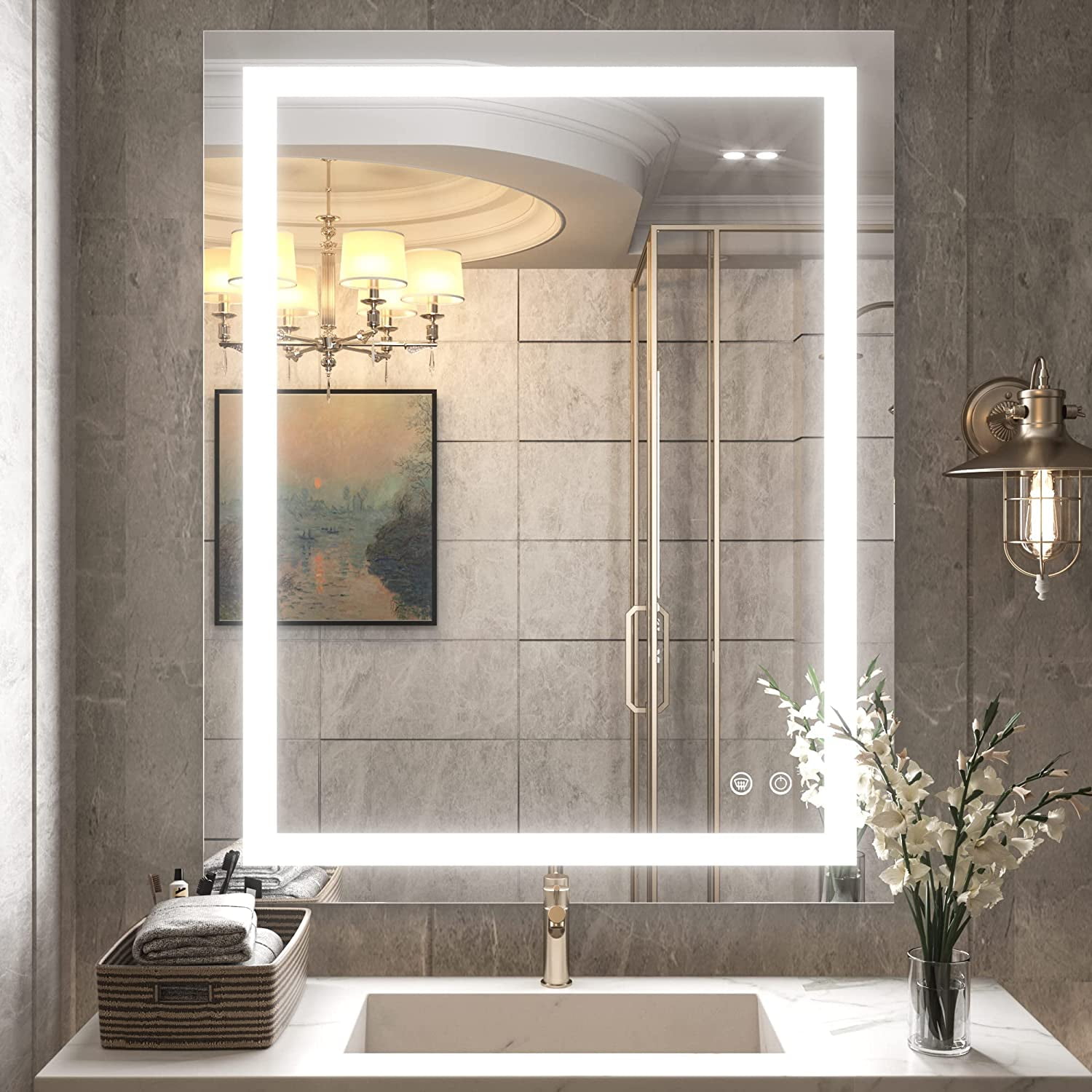 30 x 36 Bathroom LED Mirror Vanity Mirror with Lights,Dimmable ,Anti