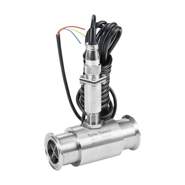 Water Flow Meter, High Accuracy SS304 Clamp Sensor, Pulse Signal Hydraulic Liquid Fuel Milk Alcohol Beer Flowmeter ,Low Power Consumption