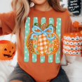 thumbnail image 5 of Coquette Pumpkin Bow Fall T-Shirt, Cute Pumpkin Graphic Tee, Comfort Colors Autumn Shirt, Retro Thanksgiving Halloween Apparel Gift for Her - Yam, 3XL, 5 of 5